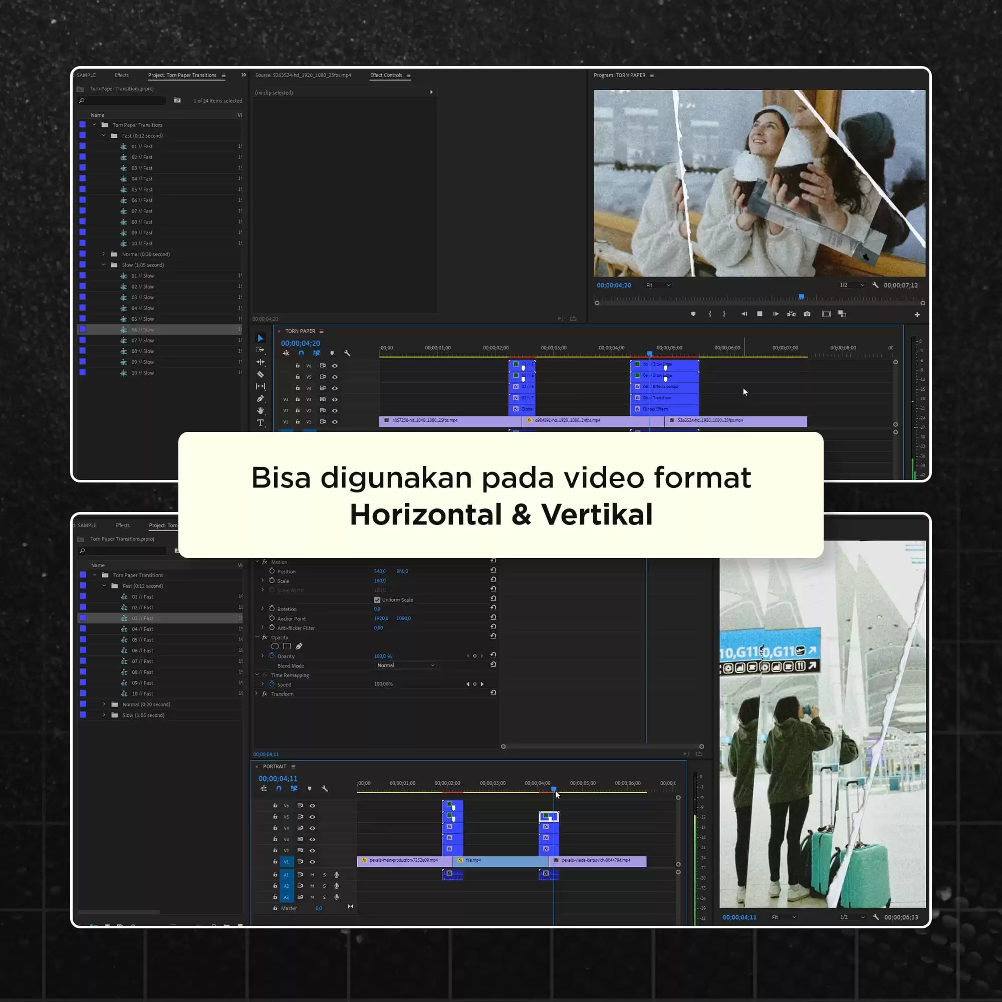 Torn Paper Transitions